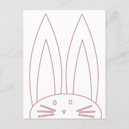 かわいいバニーカラーリングピンクの輪郭 シーズンポストカード