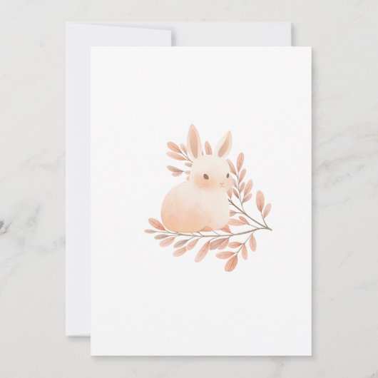 かわいいバニーガールズ1歳の誕生日招待状 招待状 (裏面)