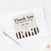 かわいいバニーガールツインベビーシャワー/誕生日のお気に入り スクエアシール (封筒)