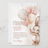かわいいバニーガールバースデーパーティー サンキューカード (正面)
