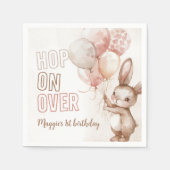 かわいいバニーガールバースデーパーティー スタンダードカクテルナプキン (正面)