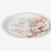 かわいいバニーガールバースデーパーティー ペーパープレート (アングル)