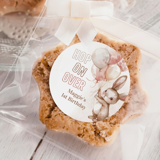 かわいいバニーガールバースデーパーティー ラウンドシール