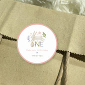 かわいいバニーガール1st誕生日ありがとう ラウンドシール