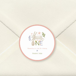 かわいいバニーガール1st誕生日ありがとう ラウンドシール