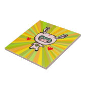 かわいいバニーガール8ビットピクセルアートイエローサイケデリック。 タイル (側面)