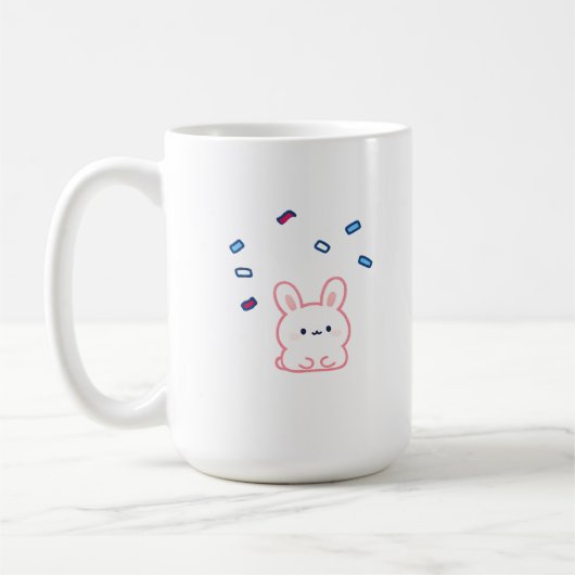 かわいいバニーキャンディーレイン コーヒーマグカップ (左)