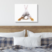 かわいいバニーコットンテールアニマルキャンバスウォールアート キャンバスプリント (インサイチュ (寝室))