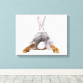 かわいいバニーコットンテールアニマルキャンバスウォールアート キャンバスプリント (インサイチュ (ウッドフロア))