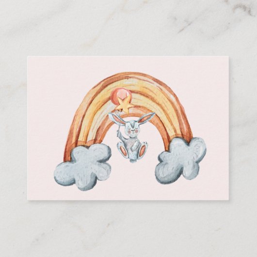 かわいいバニースターレインボーオムツラッフル エンクロージャーカード (裏面)