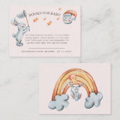 かわいいバニースターレインボーオムツラッフル エンクロージャーカード (正面/裏面)