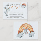 かわいいバニースターレインボーオムツラッフル エンクロージャーカード (正面/裏面)