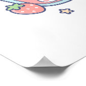 かわいいバニーストロベリードリンク ポスター (角)