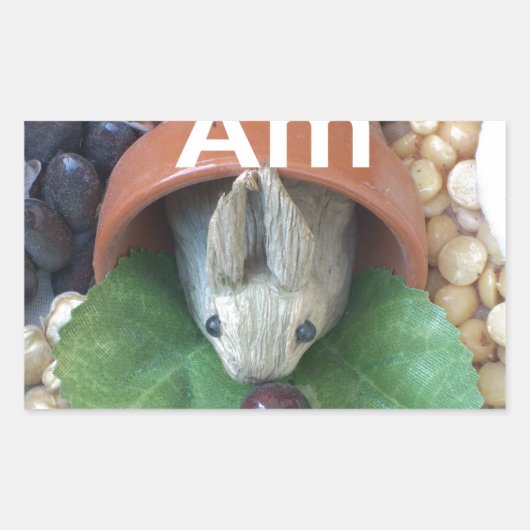 かわいいバニースナック 長方形シール (正面)