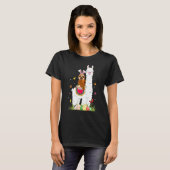 かわいいバニースロース乗馬ラマ卵バスケット幸せEa Tシャツ (正面フル)