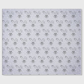 かわいいバニーズオン水玉模様 ラッピングペーパー (フラット)