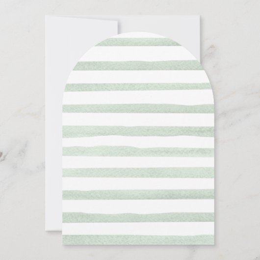 かわいいバニーセージ緑のフローラアーチベイビーシャワー 招待状 (裏面)