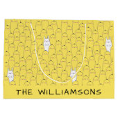 かわいいバニーチクイエローイースター ラージペーパーバッグ (裏面)