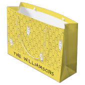 かわいいバニーチクイエローイースター ラージペーパーバッグ (裏面アングル)