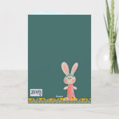 かわいいバニーデイジーカスタマイズ可能な年齢誕生日カード カード (裏面)