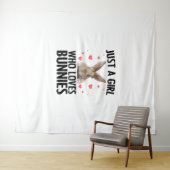 かわいいバニーデザインのための女の子のための女の子の子ウサギのコーン タペストリー (インサイチュ(横))