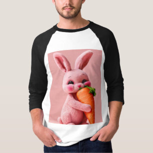 かわいいバニーニンジンのハグ Tシャツ