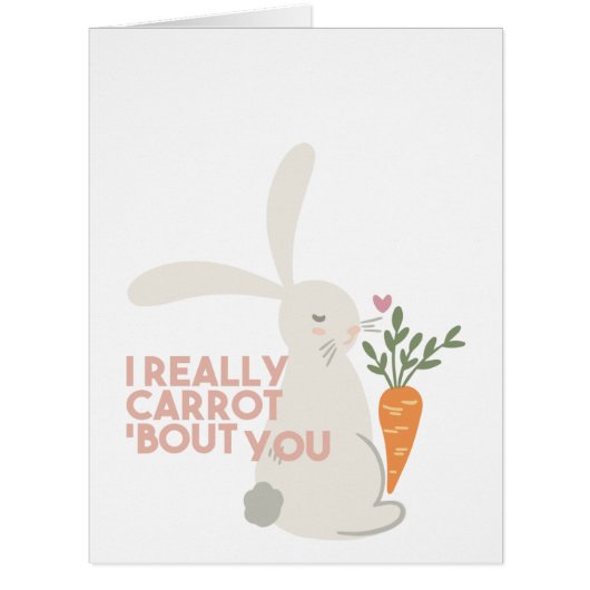 かわいいバニーニンジンのプリン – 私は本当にニンジンあなたについて (正面)