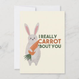 かわいいバニーニンジンのプリン – 私は本当にニンジンあなたについて ノートカード