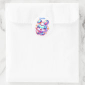 かわいいバニーハッピーイースター | ラウンドシール (バッグ)