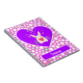 かわいいバニーハートと花 ノートブック (右側)