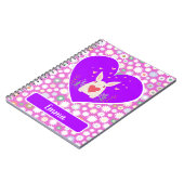 かわいいバニーハートと花 ノートブック (左側)