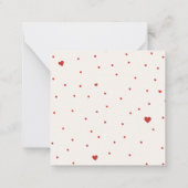 かわいいバニーバレンタインデー子供へス ノートカード (裏面)