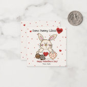 かわいいバニーバレンタインデー子供へス ノートカード (正面/裏面インサイチュ)