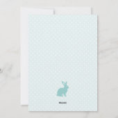 かわいいバニーパステルターコイズ卵形フォトイースター シーズンカード (裏面)