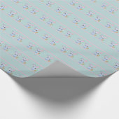 かわいいバニーピンクのミントアクセサリーパーソナライズされた ラッピングペーパー (角)