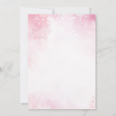 かわいいバニーピンクの冬カスタムの誕生日パーティー 招待状 (裏面)