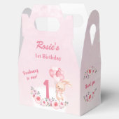 かわいいバニーピンク1stバースデーガールフローラ春 フェイバーボックス (オープン)