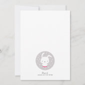 かわいいバニーファミリーグレーカップルベビーシャワーガール 招待状 (裏面)