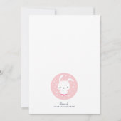 かわいいバニーファミリーピンクカップル赤ちゃんシャワー女の子 招待状 (裏面)