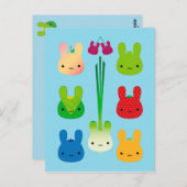 かわいいバニーフルーツ&野菜 ポストカード (正面/裏面)