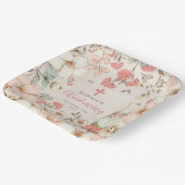 かわいいバニーフローラの葉ガール《キリスト教》洗礼式や命名式 ペーパープレート (傾斜あり)