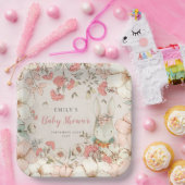 かわいいバニーフローラの葉ベビーシャワー ペーパープレート (パーティー)