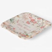 かわいいバニーフローラの葉ベビーシャワー ペーパープレート (傾斜あり)