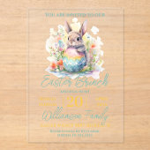 かわいいバニーフローライースターブランチ アクリル招待状 (正面)