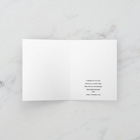 かわいいバニーフローラウォーターカラーイースターデザイン 案内状 (内部)