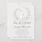 かわいいバニーフローラカップルのeベビーシャワーbyメール 招待状 (正面)