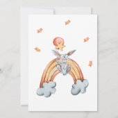 かわいいバニーブルーベビーシャワーサンキューカード サンキューカード (裏面)