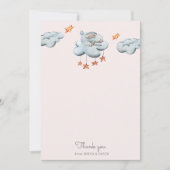 かわいいバニーブルーベビーシャワーサンキューカード サンキューカード (正面)