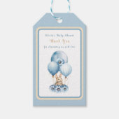 かわいいバニーブルー男の赤ちゃんシャワー ギフトタグ (正面)