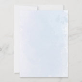 かわいいバニーブルー緑1歳の誕生日ボーイ 招待状 (裏面)